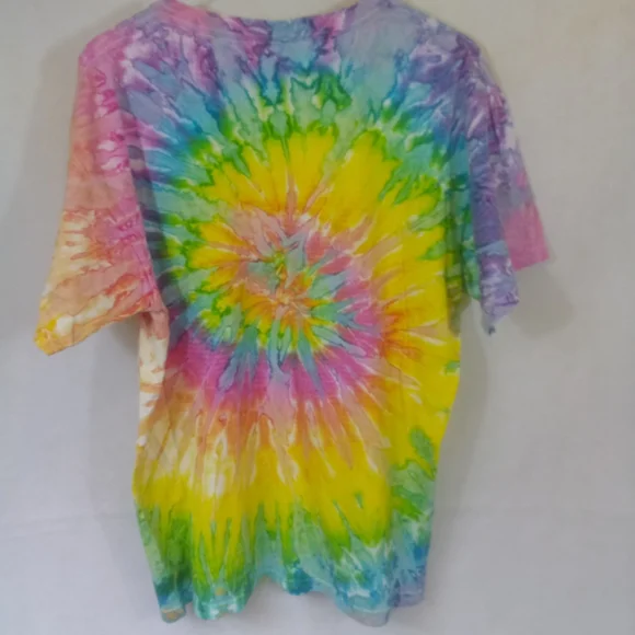Jerzees Mens S/S Tie Dye Pigeon Forge Pullover Crew Neck Shirt Tee L - Picture 3 of 4